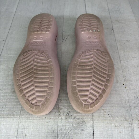 Crocs MALINDI Pink Slingback Slip On Round Closed Toe Ballet Flat Shoes Size 10 - Picture 9 of 16